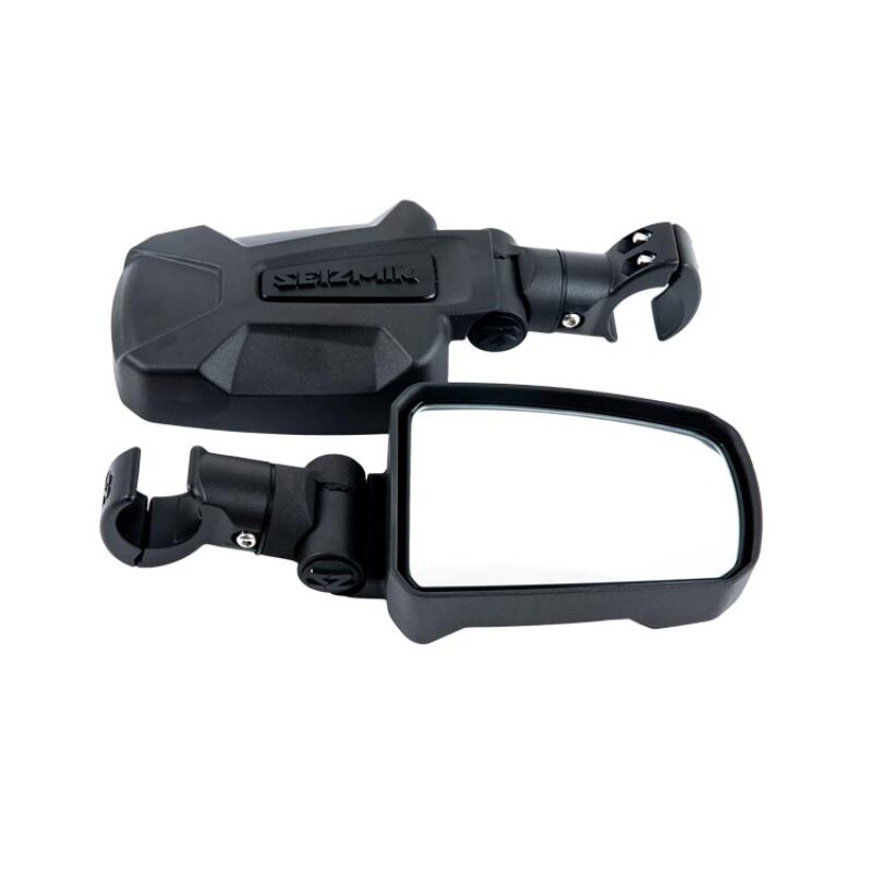 Seizmik Pursuit Side-View Mirror Pair — Adjustable 1.75–2-inch Round-Tube Clamps